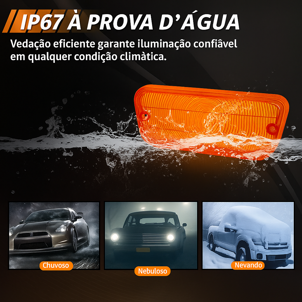 Par de Faróis para Luz de Seta e Marcador Lateral do Para-choque Dianteiro – Ford F100 1967 - 1971