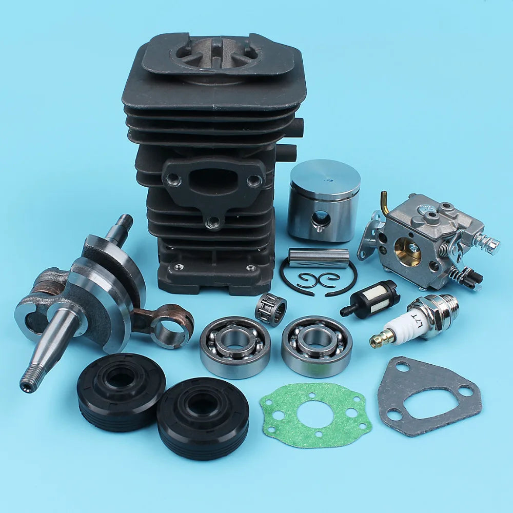 Kit Cilindro 38mm, Pistão, Virabrequim e Carburador para Motosserra Husqvarna 136 / 137 / 141 / 142