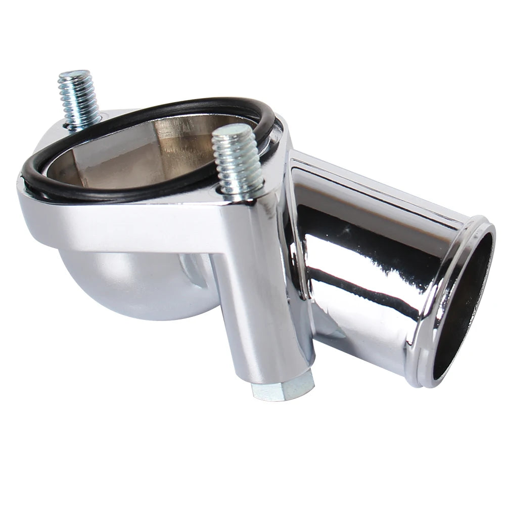 Carcaça do Termostato 15° Cromada para Motores Chevy V8 Compatível com SBC / BBC 265 a 502