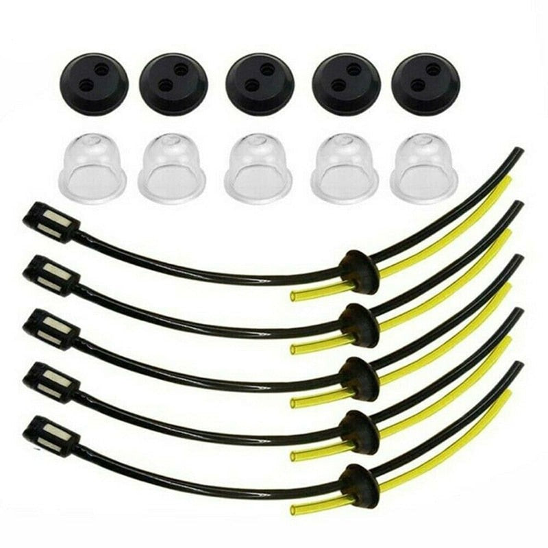 Kit 5 Mangueiras + Filtros de Combustível e Bulbo Universal para Roçadeiras