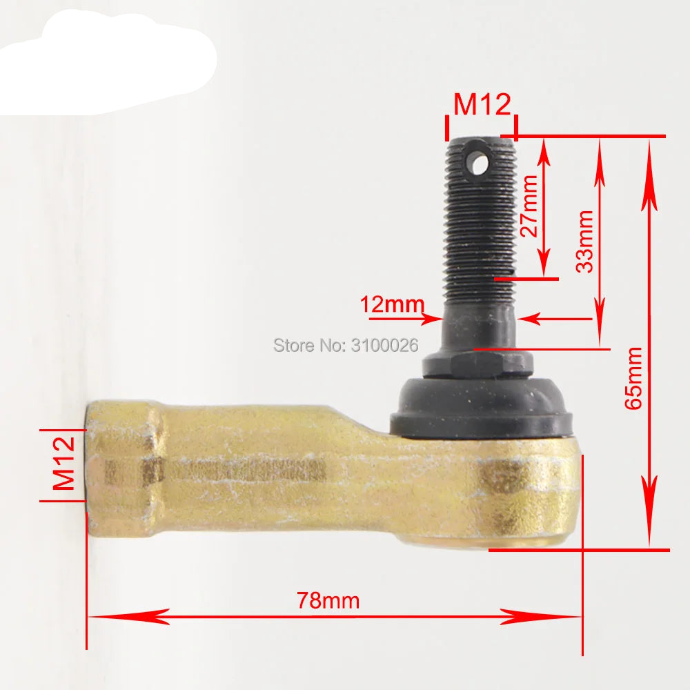 Kit de Terminais de Barra de Direção M12 – 1 Par