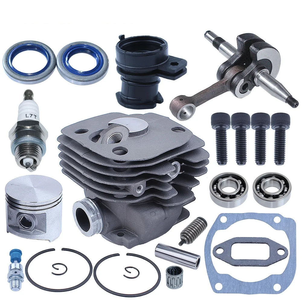 Kit Cilindro Completo 50mm com Virabrequim e Pistão para Motosserra Husqvarna 362 / 365 / 371 / 372 / 372XP