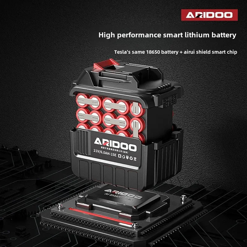 Bateria com Carregador ARIDOO para Motosserras e Roçadeiras Elétricas