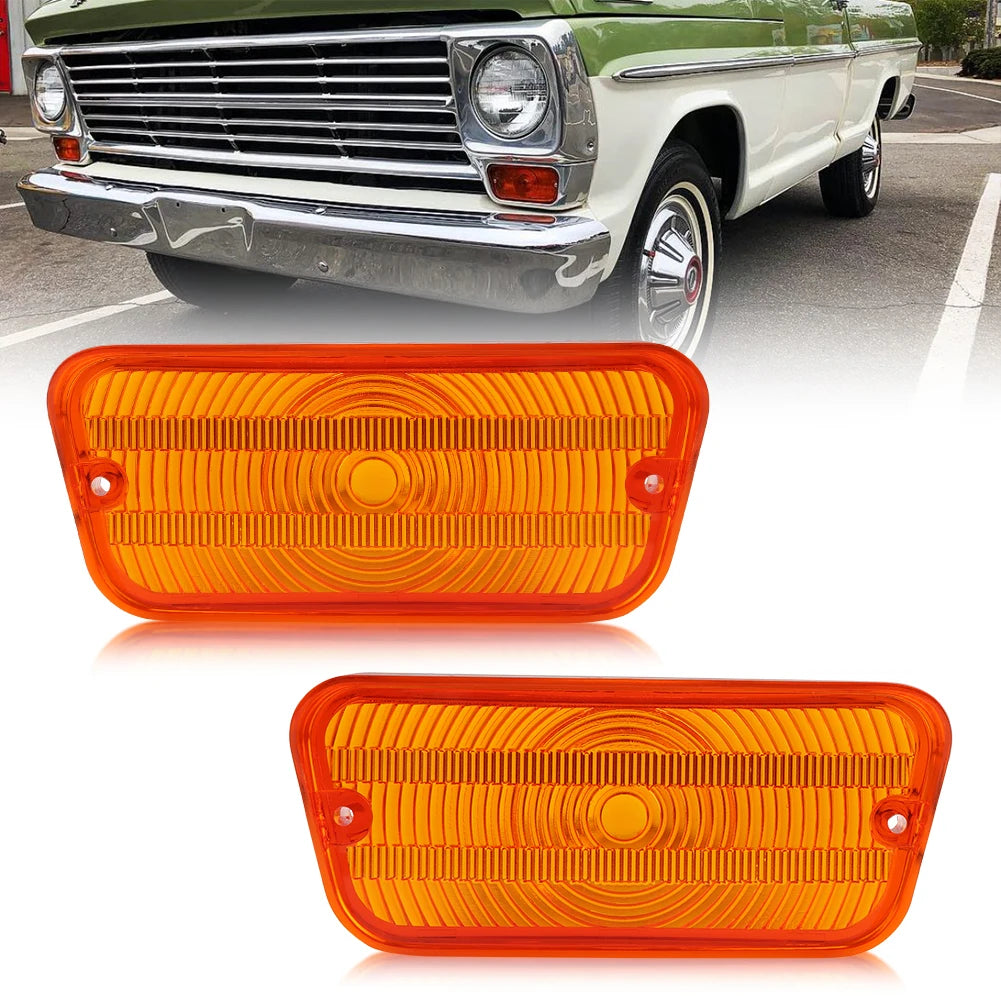 Par de Faróis para Luz de Seta e Marcador Lateral do Para-choque Dianteiro – Ford F100 1967 - 1971