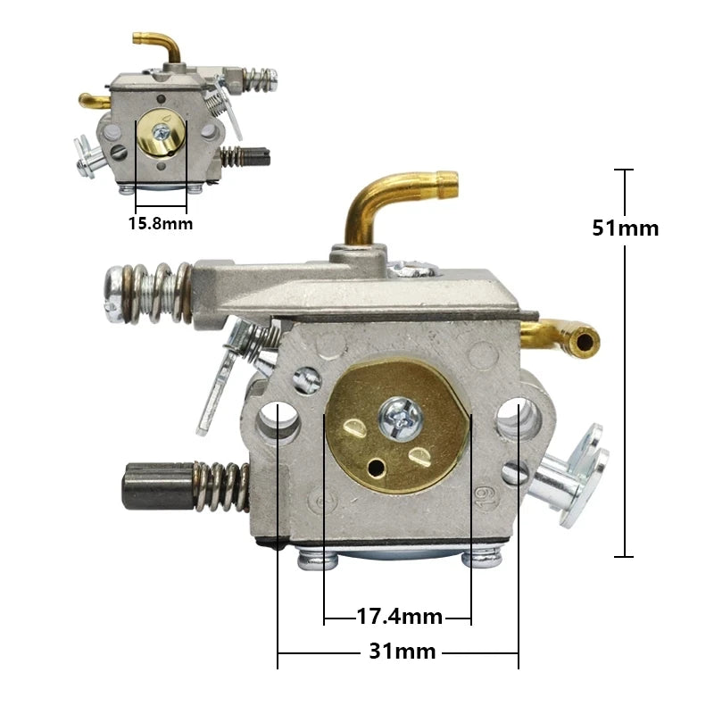 Carburador para Motosserras 45CC / 52CC / 58CC Motor 2 tempos