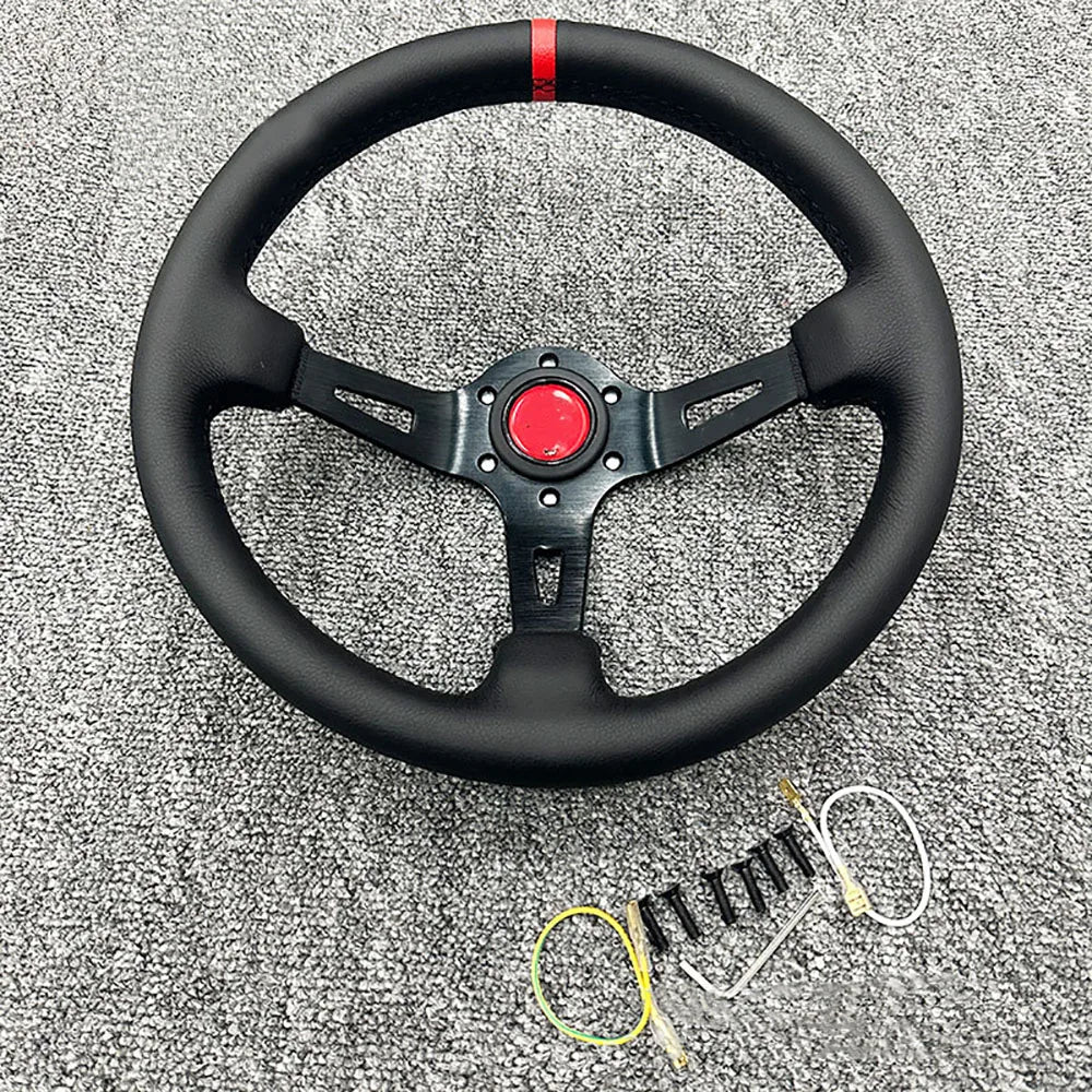 Volante Universal em Couro 13” - Estilo Deep Concave