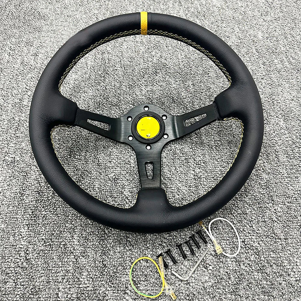Volante Universal em Couro 13” - Estilo Deep Concave