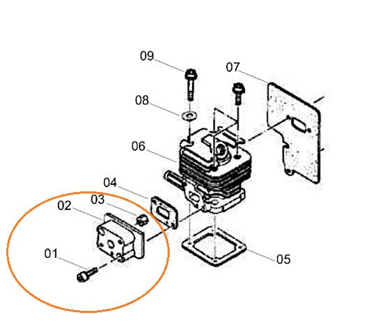 Brida / Isolador de Carburador Shindaiwa C 270 - Original
