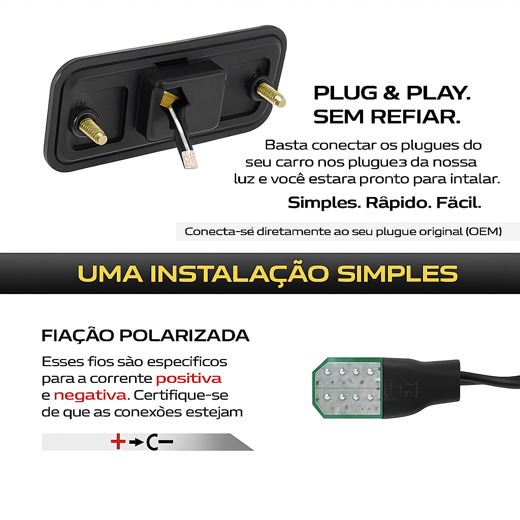 Kit Lente LED Âmbar / Branca (Frontal) e Vermelha (Traseira) para Pontiac Firebird / Trans Am 1970-1981