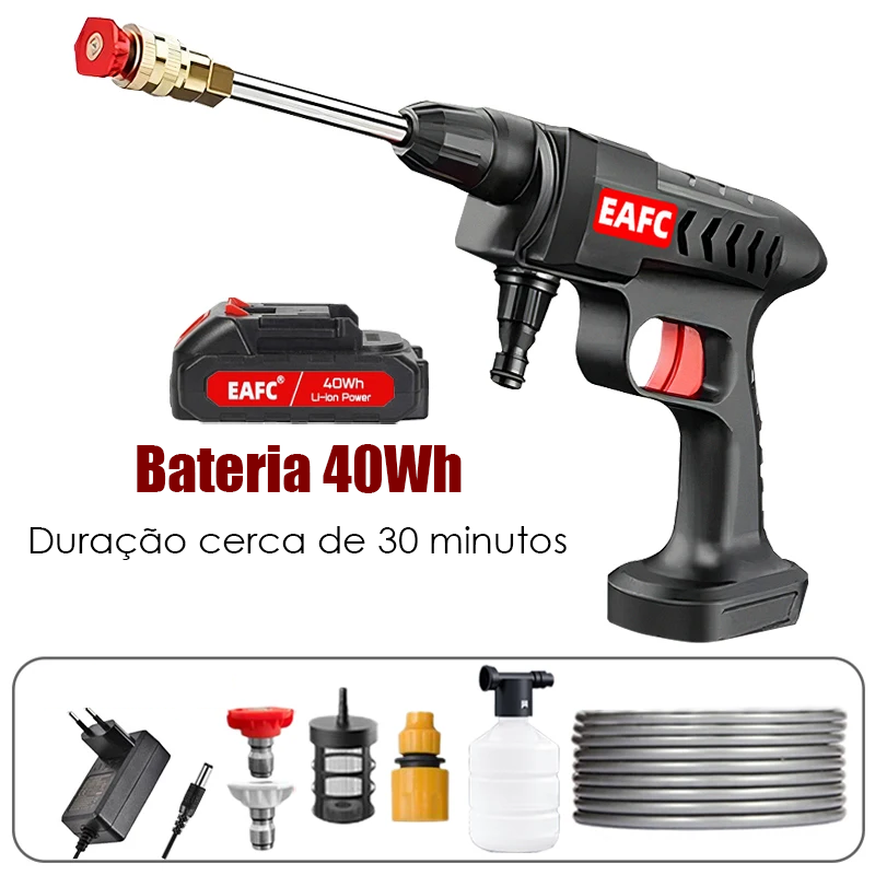 Lavadora de Alta Pressão Sem Fio 1500W | Máquina de Lavagem com Pistola de Água | Compatível com Bateria Makita 18V