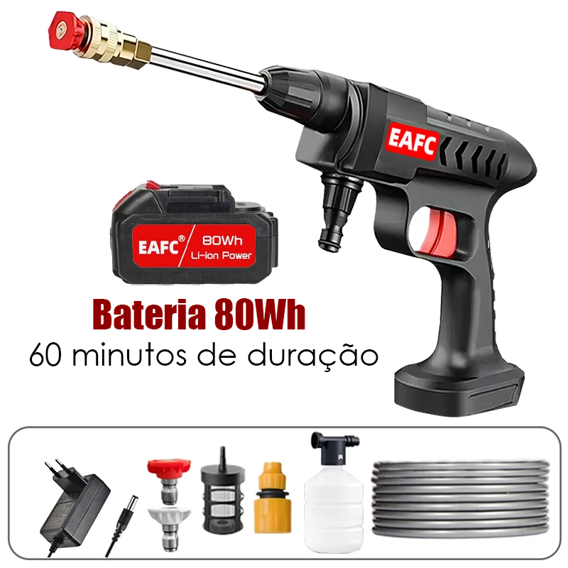 Lavadora de Alta Pressão Sem Fio 1500W | Máquina de Lavagem com Pistola de Água | Compatível com Bateria Makita 18V