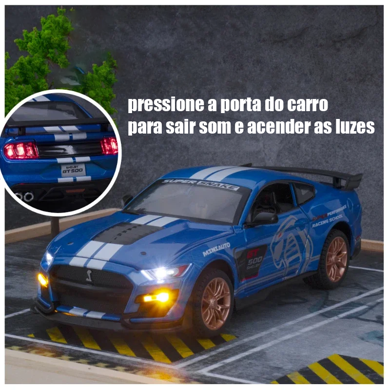 Miniatura Ford Mustang Shelby GT500 1:24 em Liga Metálica