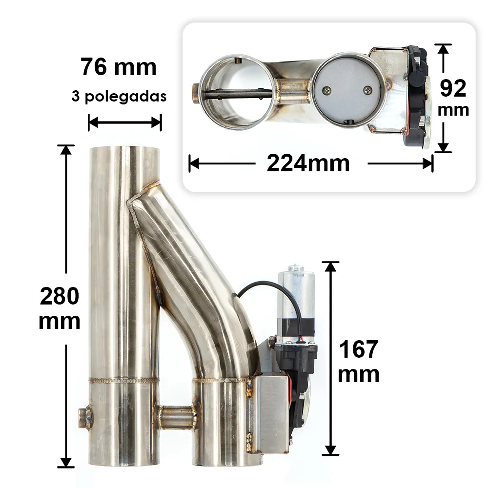 Válvula de Escape para Carros Universal 2" / 2.5" / 3"