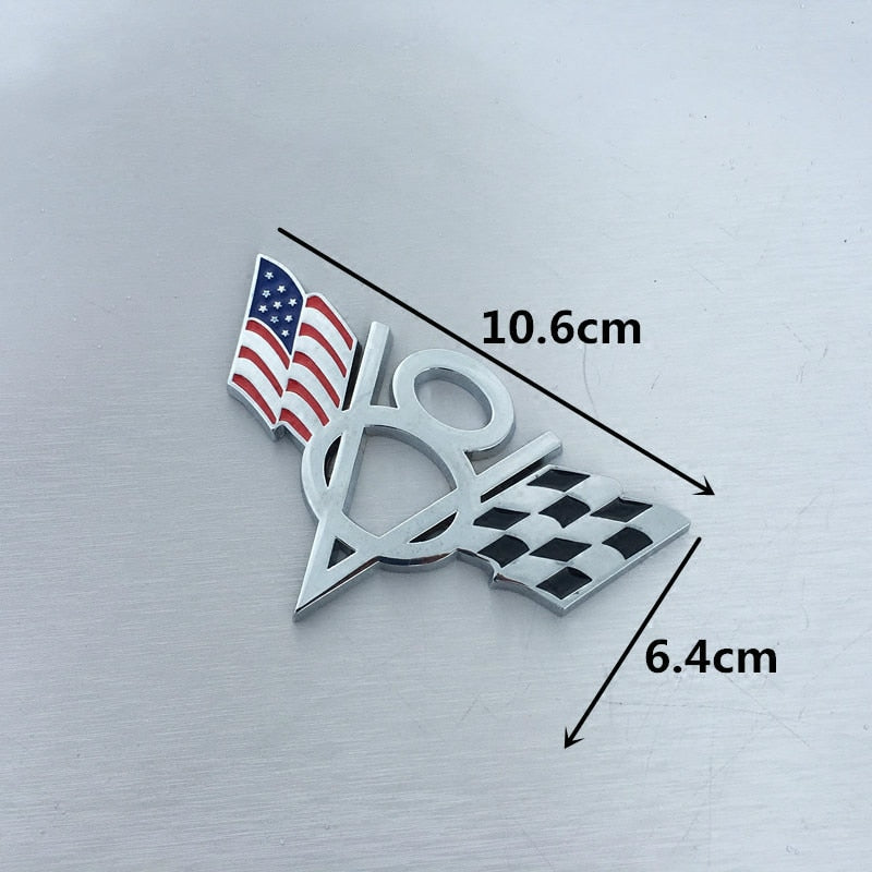 Emblema 3D Metal V8 para Carros Ford Chevrolet Outros