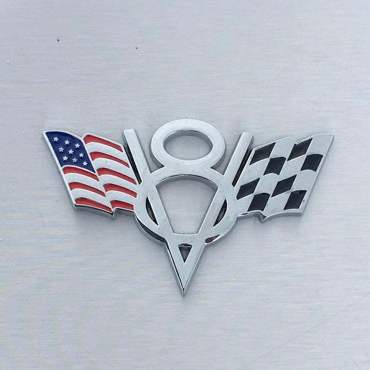 Emblema 3D Metal V8 para Carros Ford Chevrolet Outros