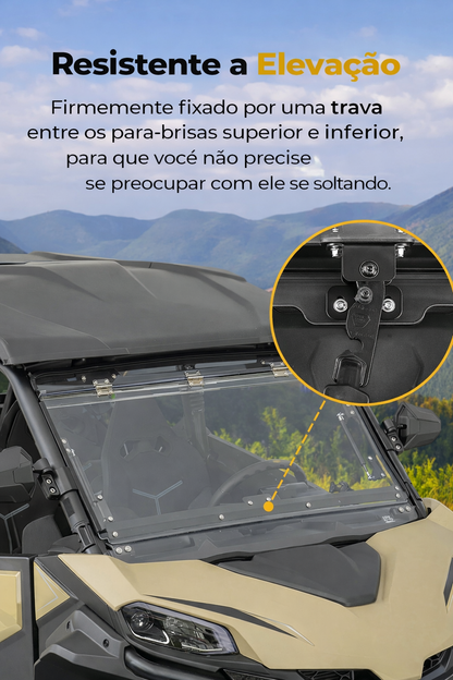 Parabrisa Dianteiro Basculante 3 em 1 para CFMOTO ZForce 950 e 800 Trail 2023-2025