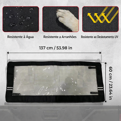 Parabrisa Traseiro para Polaris Ranger XP 1000 / Crew 2017 a 2023 Lona 600D com PVC Transparente