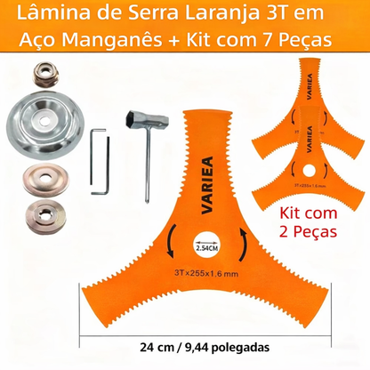 Lâmina de Corte para Roçadeira em Aço Manganês com 3 Pontas