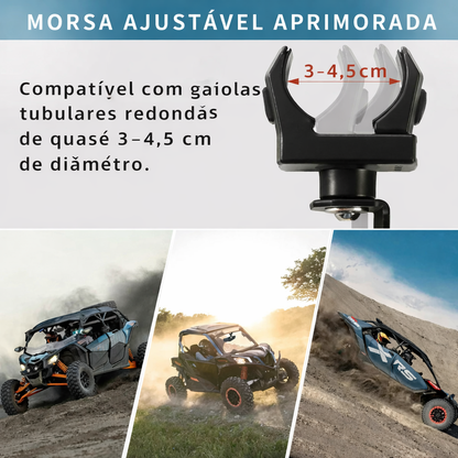 Espelho Retrovisor Central UTV com Braçadeira Ajustável 1.5"-2" Compatível com Polaris, Can-Am, Kawasaki e mais
