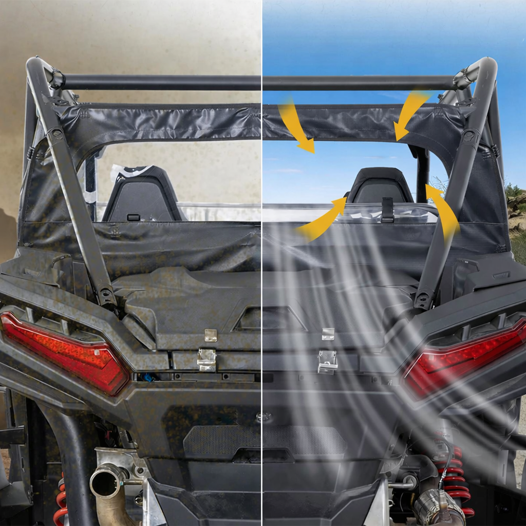 Parabrisa Traseiro Transparente em PVC para Polaris RZR XP 1000 / RZR XP 4 1000 2024