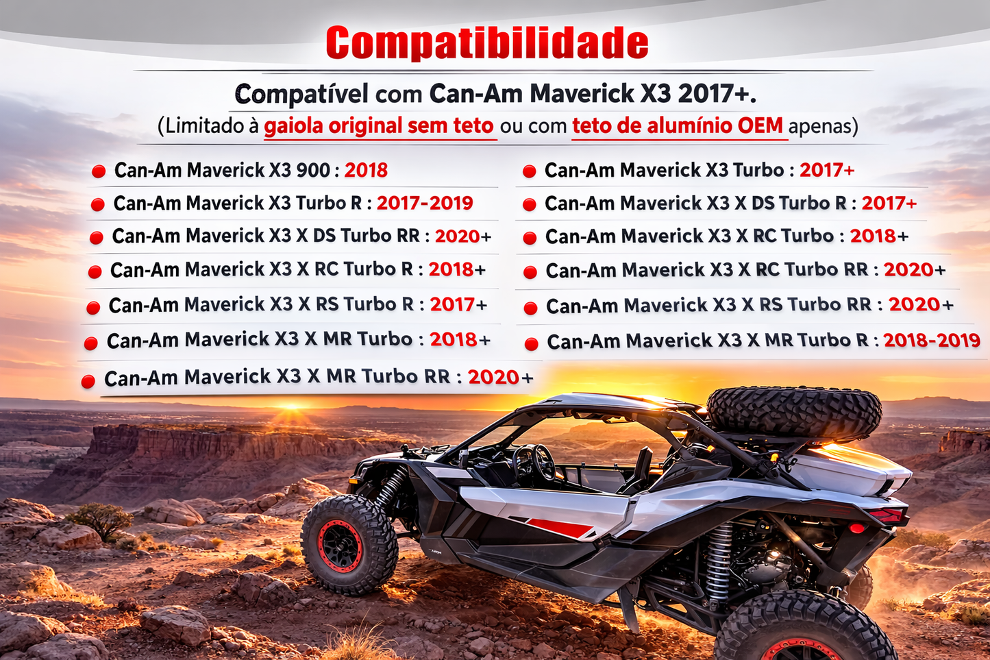 Bolsa de Teto Organizadora para Can-Am Maverick X3 – 2017 a 2021