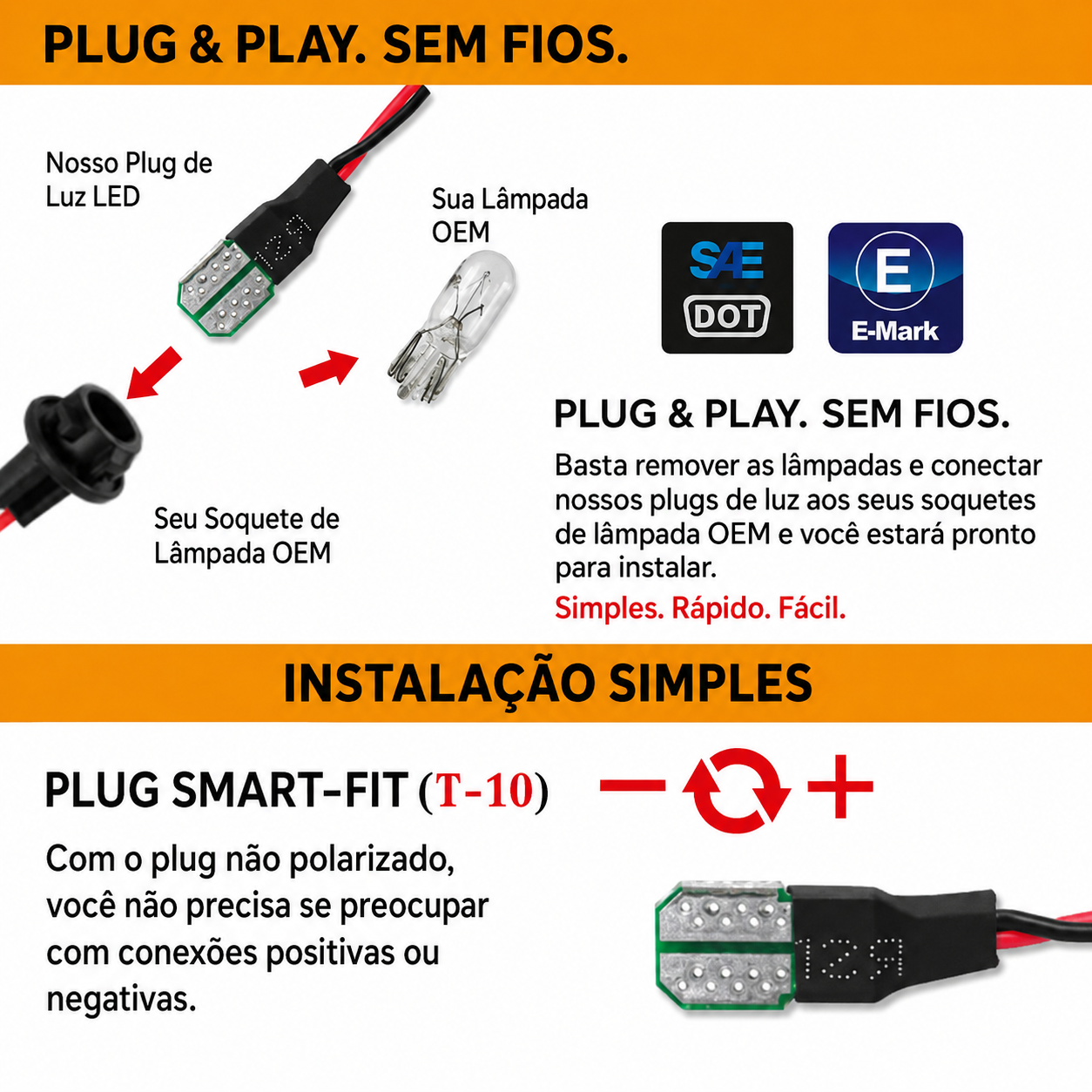 Par de Lanternas Laterais LED para Paralama Ford Bronco, F100, F150, F250 e outros modelos