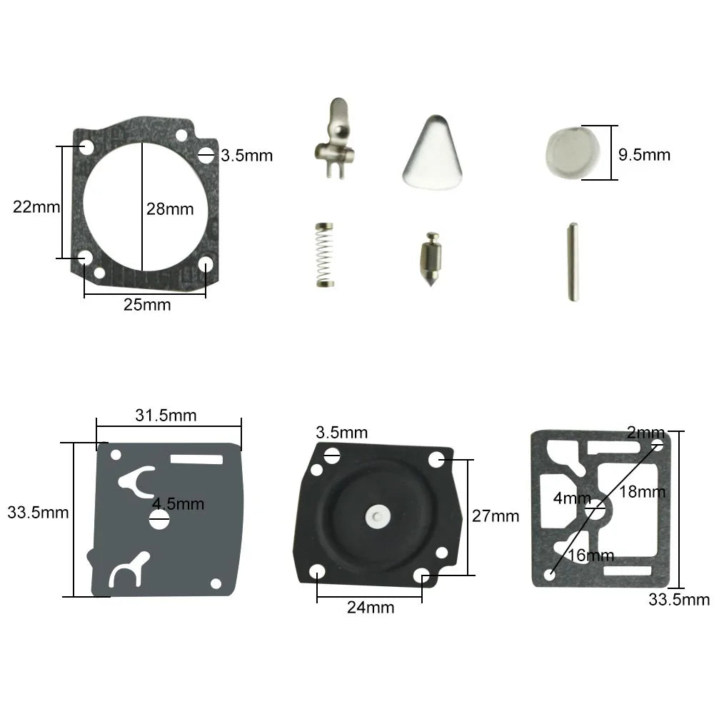 Kit de Reparo para Carburador Zama RB-31 Compatível com Motosserras Stihl 034 / MS 340 / 036 / MS 360 / 044