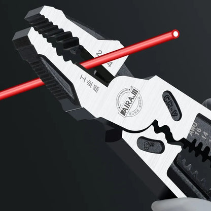 Alicate Multifuncional Universal 7" / 8" / 9" em Aço Carbono CR-V para Corte, Decapagem e Crimpagem