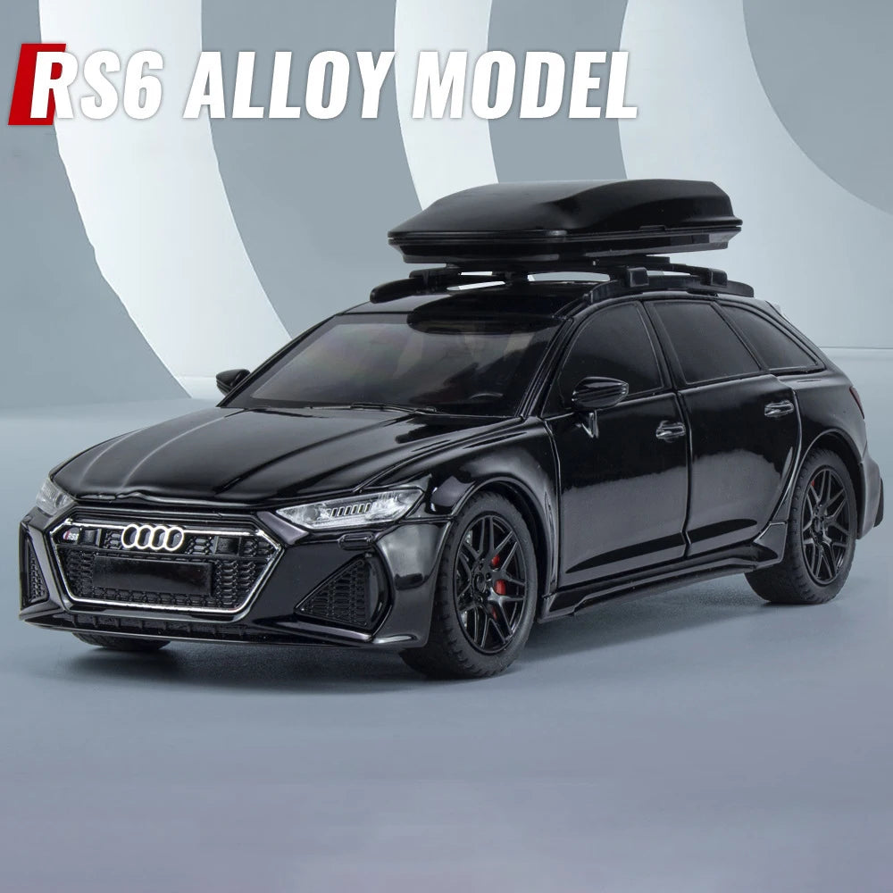 Miniatura RS6 DTM Modificado 1:24 em Metal com Som, Luz e Direção nas Rodas