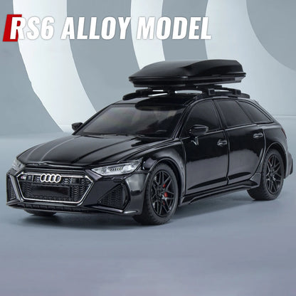 Miniatura RS6 DTM Modificado 1:24 em Metal com Som, Luz e Direção nas Rodas
