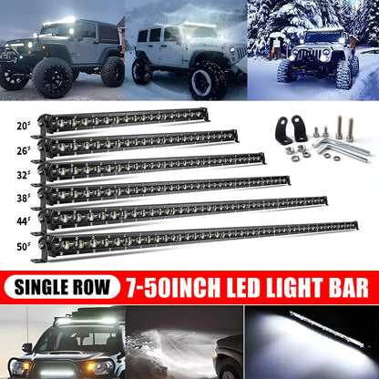 Barra de LED 6D Ultra Strip Off-Road | 8” / 14” / 20” Polegadas