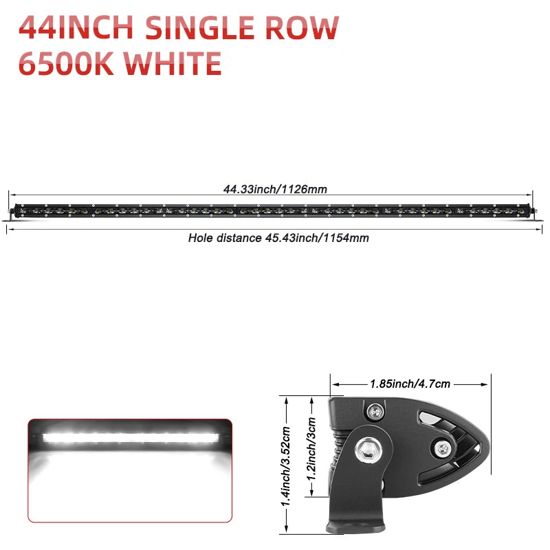 Barra de LED 6D Ultra Strip Off-Road | 8” / 14” / 20” Polegadas