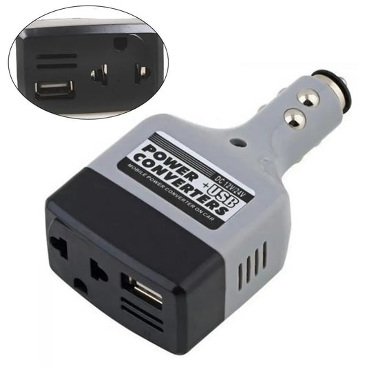 Conversor Portátil 12V / 24V para 220V com Saída USB – Carregador Veicular 200W
