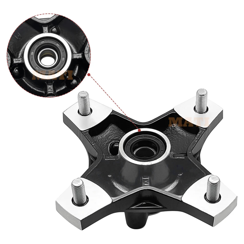 Cubo de Roda Dianteira com Rolamento, Retentor e Prisioneiros para Suzuki LTZ250 / LTZ400