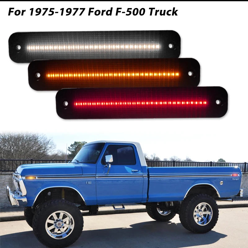Par de Lanternas Laterais LED para Paralama Ford Bronco, F100, F150, F250 e outros modelos