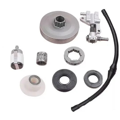 Bomba de Óleo para Motosserra 45 / 52 / 58CC Kit com Turbina e Saída de Óleo
