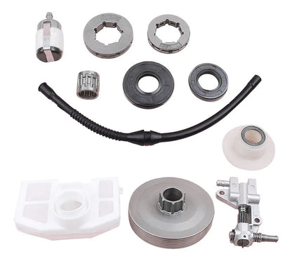 Bomba de Óleo para Motosserra 45 / 52 / 58CC Kit com Turbina e Saída de Óleo