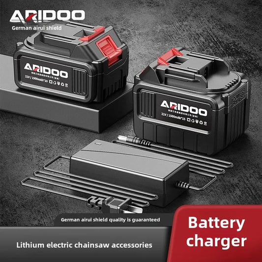 Bateria com Carregador ARIDOO para Motosserras e Roçadeiras Elétricas