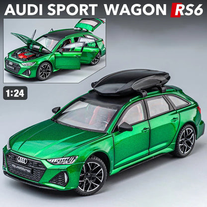 Miniatura RS6 DTM Modificado 1:24 em Metal com Som, Luz e Direção nas Rodas