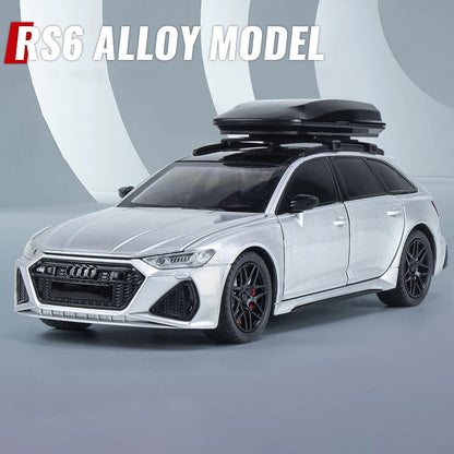 Miniatura RS6 DTM Modificado 1:24 em Metal com Som, Luz e Direção nas Rodas