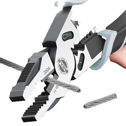 Alicate Multifuncional Universal 7" / 8" / 9" em Aço Carbono CR-V para Corte, Decapagem e Crimpagem
