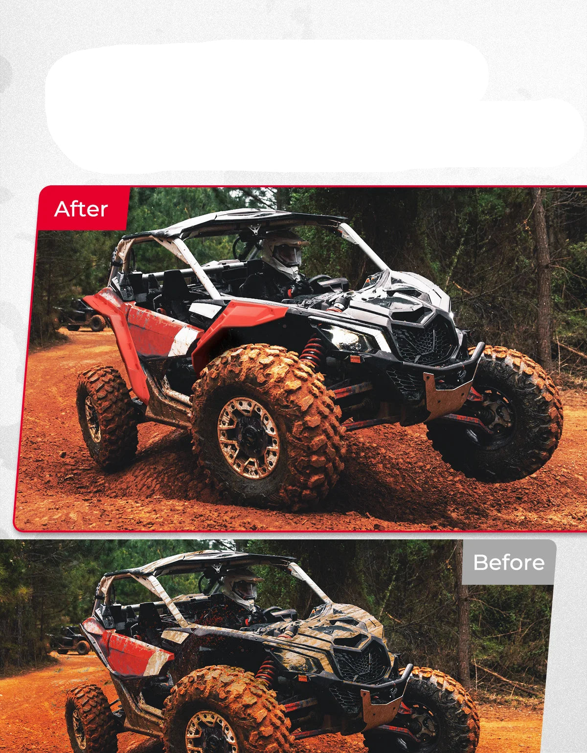 Paralama Super Estendido Vermelho para Can-Am Maverick X3 1000 Max R RR 4x4 XRC Turbo DPS (2017-2025)