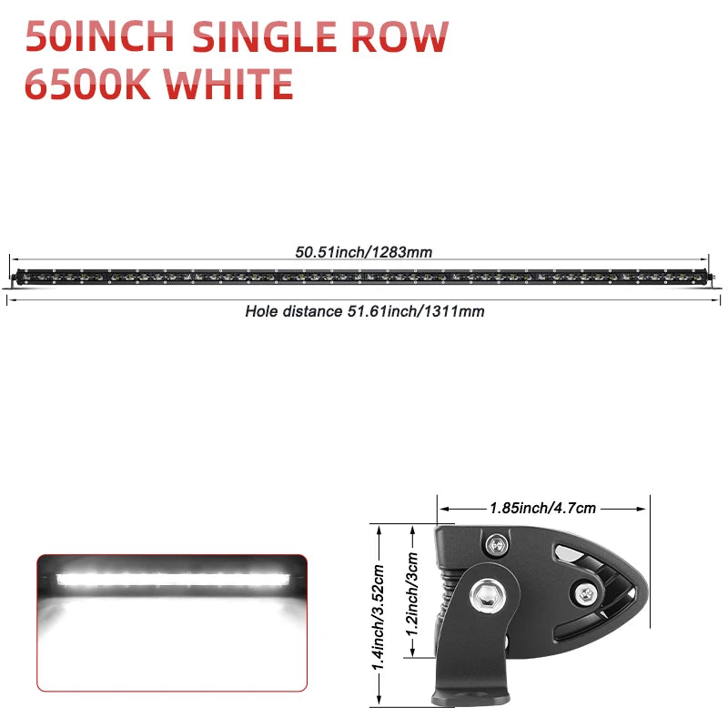 Barra de LED 6D Ultra Strip Off-Road | 8” / 14” / 20” Polegadas