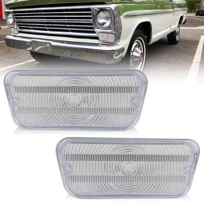 Par de Faróis para Luz de Seta e Marcador Lateral do Para-choque Dianteiro – Ford F100 1967 - 1971