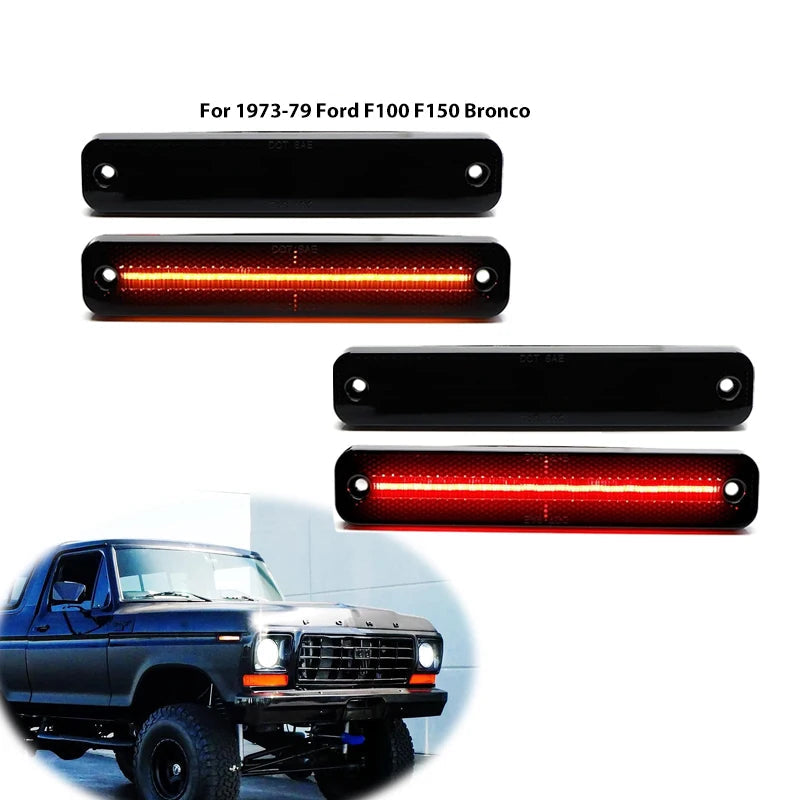 Par de Lanternas Laterais LED para Paralama Ford Bronco, F100, F150, F250 e outros modelos