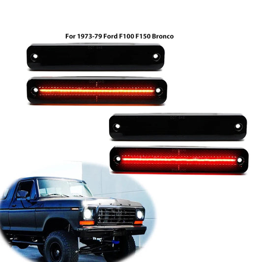 Par de Lanternas Laterais LED para Paralama Ford Bronco, F100, F150, F250 e outros modelos