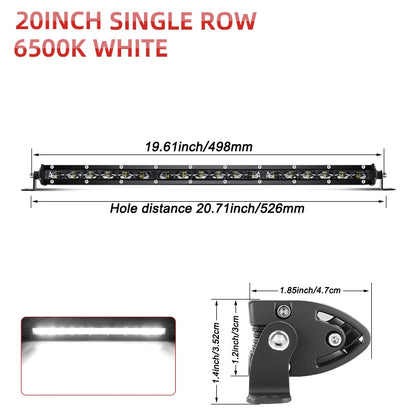 Barra de LED 6D Ultra Strip Off-Road | 8” / 14” / 20” Polegadas