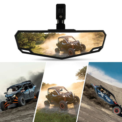 Espelho Retrovisor Central UTV com Braçadeira Ajustável 1.5"-2" Compatível com Polaris, Can-Am, Kawasaki e mais