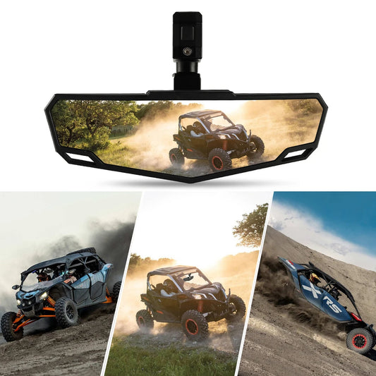 Espelho Retrovisor Central UTV com Braçadeira Ajustável 1.5"-2" Compatível com Polaris, Can-Am, Kawasaki e mais