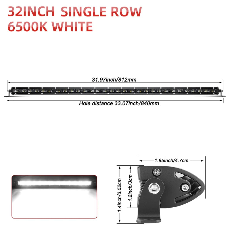 Barra de LED 6D Ultra Strip Off-Road | 8” / 14” / 20” Polegadas